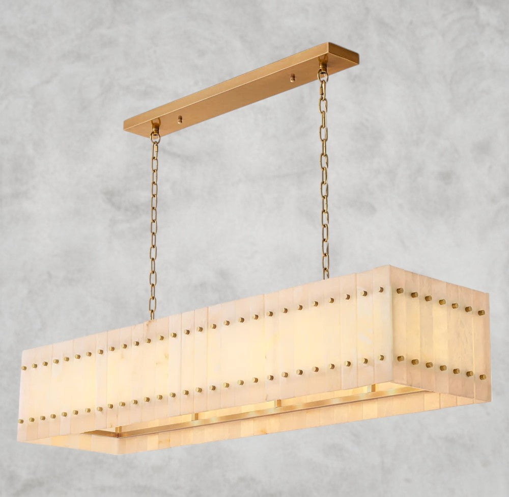 San Marco Alabaster Linear Chandelier 54", 72"